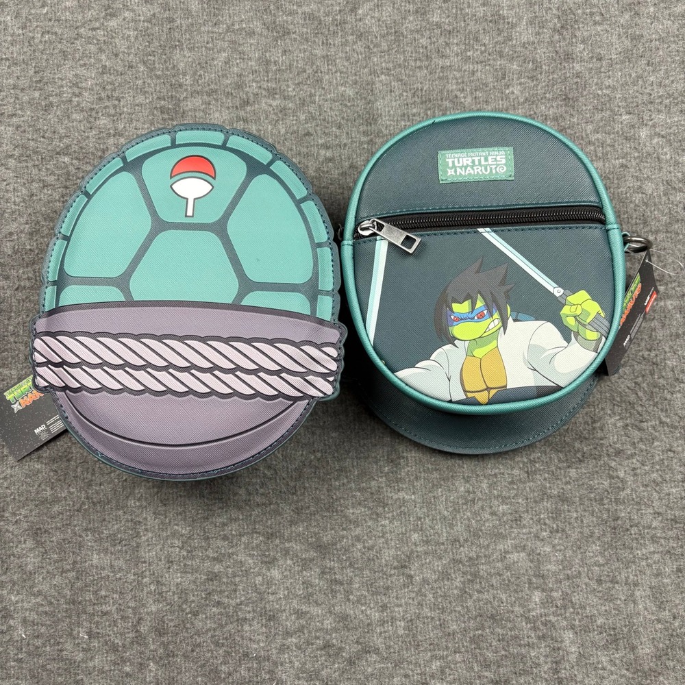 NWT Set of 2 TMNT X Naruto Mini Crossbody Bag‎ Ninja Turtle Anime Sasuke Collab